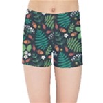 Pattern Forest Leaf Flower Motif Kids  Sports Shorts