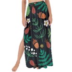 Pattern Forest Leaf Flower Motif Maxi Chiffon Tie-Up Sarong