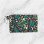 Pattern Forest Leaf Flower Motif Canvas Cosmetic Bag (Small)