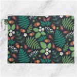 Pattern Forest Leaf Flower Motif Canvas Cosmetic Bag (XXL)