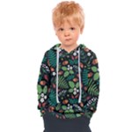 Pattern Forest Leaf Flower Motif Kids  Overhead Hoodie