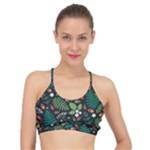Pattern Forest Leaf Flower Motif Basic Training Sports Bra