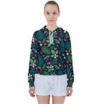 Pattern Forest Leaf Flower Motif Women s Tie Up Sweat