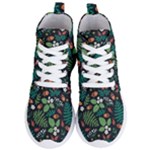 Pattern Forest Leaf Flower Motif Women s Lightweight High Top Sneakers