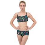 Pattern Forest Leaf Flower Motif Layered Top Bikini Set