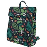 Pattern Forest Leaf Flower Motif Flap Top Backpack