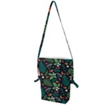 Pattern Forest Leaf Flower Motif Folding Shoulder Bag