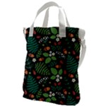 Pattern Forest Leaf Flower Motif Canvas Messenger Bag