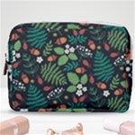 Pattern Forest Leaf Flower Motif Make Up Pouch (Medium)