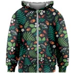 Pattern Forest Leaf Flower Motif Kids  Zipper Hoodie Without Drawstring