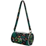 Pattern Forest Leaf Flower Motif Mini Cylinder Bag