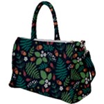 Pattern Forest Leaf Flower Motif Duffel Travel Bag