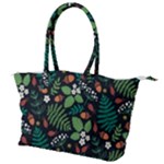 Pattern Forest Leaf Flower Motif Canvas Shoulder Bag
