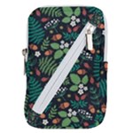 Pattern Forest Leaf Flower Motif Belt Pouch Bag (Small)