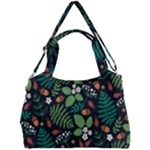 Pattern Forest Leaf Flower Motif Double Compartment Shoulder Bag
