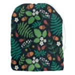 Pattern Forest Leaf Flower Motif Drawstring Pouch (3XL)
