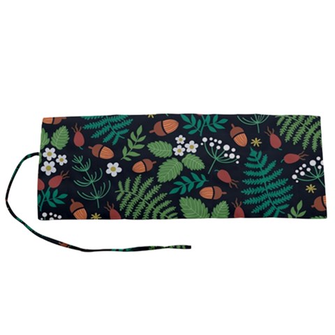 Pattern Forest Leaf Flower Motif Roll Up Canvas Pencil Holder (S) from ArtsNow.com