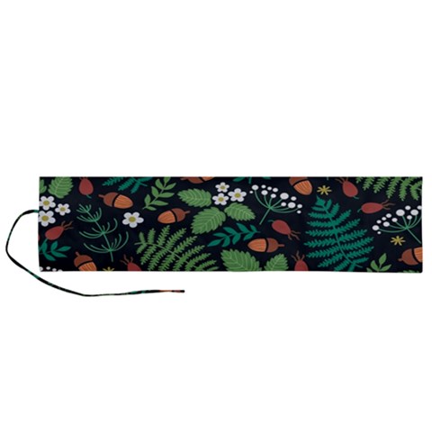 Pattern Forest Leaf Flower Motif Roll Up Canvas Pencil Holder (L) from ArtsNow.com