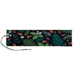 Pattern Forest Leaf Flower Motif Roll Up Canvas Pencil Holder (L)
