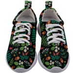 Pattern Forest Leaf Flower Motif Kids Athletic Shoes