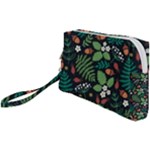 Pattern Forest Leaf Flower Motif Wristlet Pouch Bag (Small)