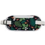 Pattern Forest Leaf Flower Motif Rounded Waist Pouch