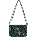 Pattern Forest Leaf Flower Motif Double Gusset Crossbody Bag