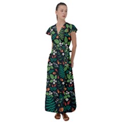 Flutter Sleeve Maxi Dress 