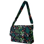 Pattern Forest Leaf Flower Motif Full Print Messenger Bag (L)