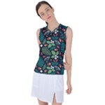 Pattern Forest Leaf Flower Motif Women s Sleeveless Sports Top