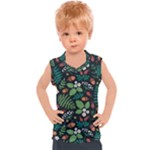 Pattern Forest Leaf Flower Motif Kids  Sport Tank Top