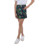 Pattern Forest Leaf Flower Motif Kids  Tennis Skirt