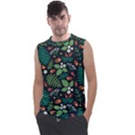 Pattern Forest Leaf Flower Motif Men s Regular Tank Top