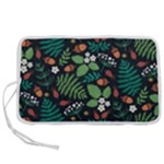 Pattern Forest Leaf Flower Motif Pen Storage Case (S)