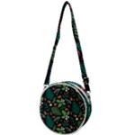 Pattern Forest Leaf Flower Motif Crossbody Circle Bag