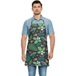 Pattern Forest Leaf Flower Motif Kitchen Apron