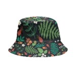 Pattern Forest Leaf Flower Motif Inside Out Bucket Hat