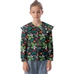 Pattern Forest Leaf Flower Motif Kids  Peter Pan Collar Blouse