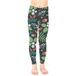 Pattern Forest Leaf Flower Motif Kids  Classic Winter Leggings