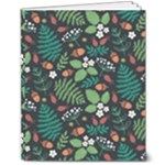 Pattern Forest Leaf Flower Motif 8  x 10  Softcover Notebook