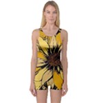 Colorful Seamless Floral Pattern One Piece Boyleg Swimsuit