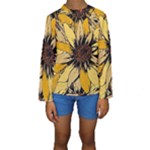 Colorful Seamless Floral Pattern Kids  Long Sleeve Swimwear