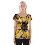 Colorful Seamless Floral Pattern Cap Sleeve Top