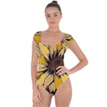 Colorful Seamless Floral Pattern Short Sleeve Leotard 