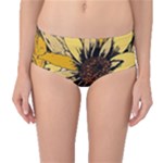 Colorful Seamless Floral Pattern Mid-Waist Bikini Bottoms
