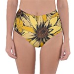 Colorful Seamless Floral Pattern Reversible High-Waist Bikini Bottoms