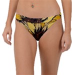Colorful Seamless Floral Pattern Band Bikini Bottoms