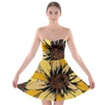 Colorful Seamless Floral Pattern Strapless Bra Top Dress