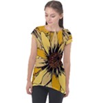 Colorful Seamless Floral Pattern Cap Sleeve High Low Top