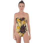 Colorful Seamless Floral Pattern Tie Back One Piece Swimsuit